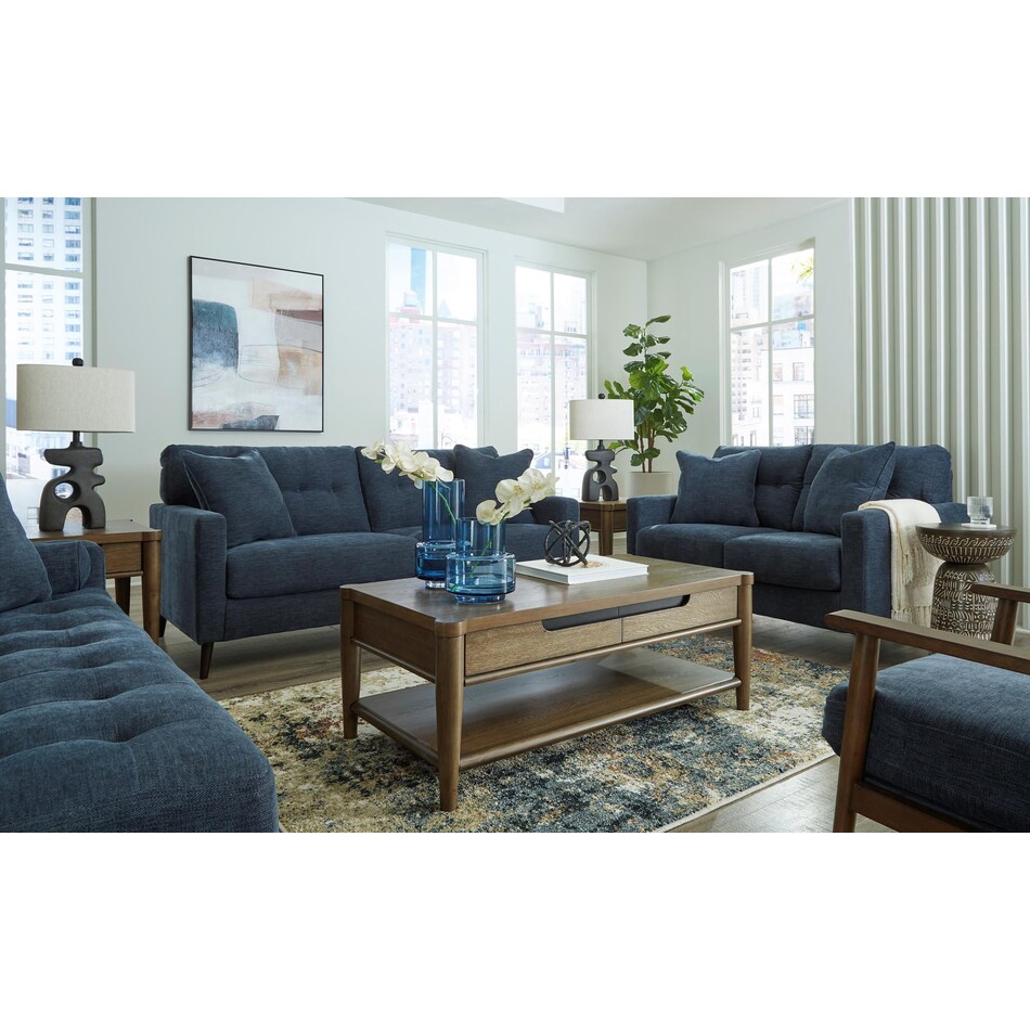 bixler living room dark blue st loveseat   