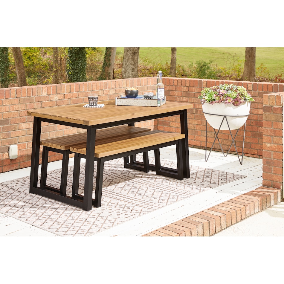 black   brown outdoor dining table p   