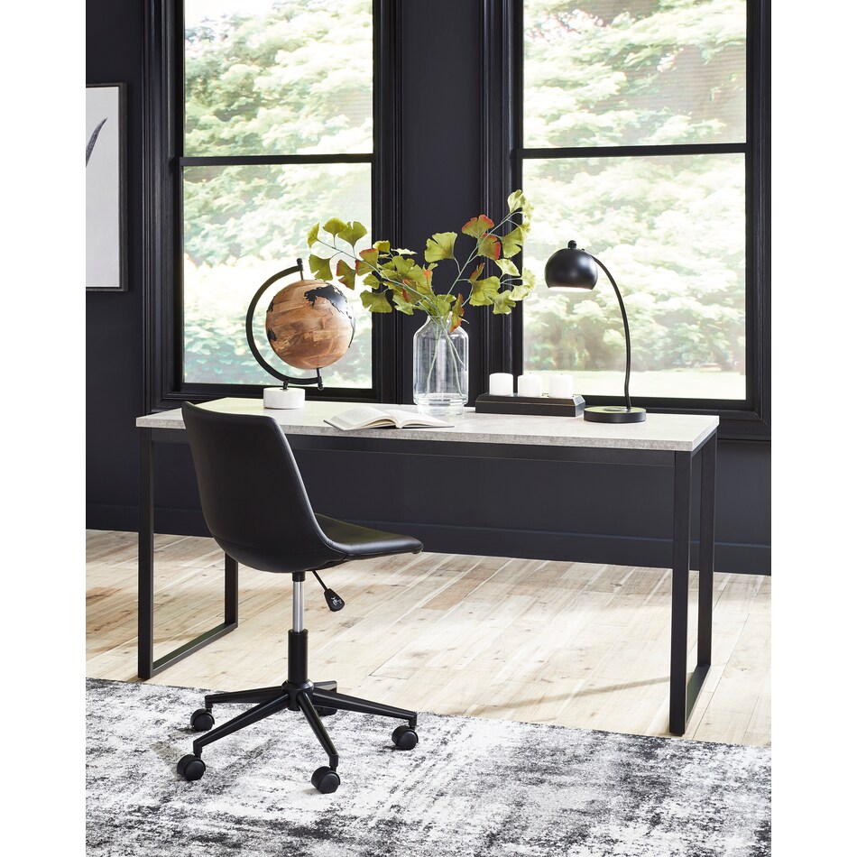 black   gray desk h   