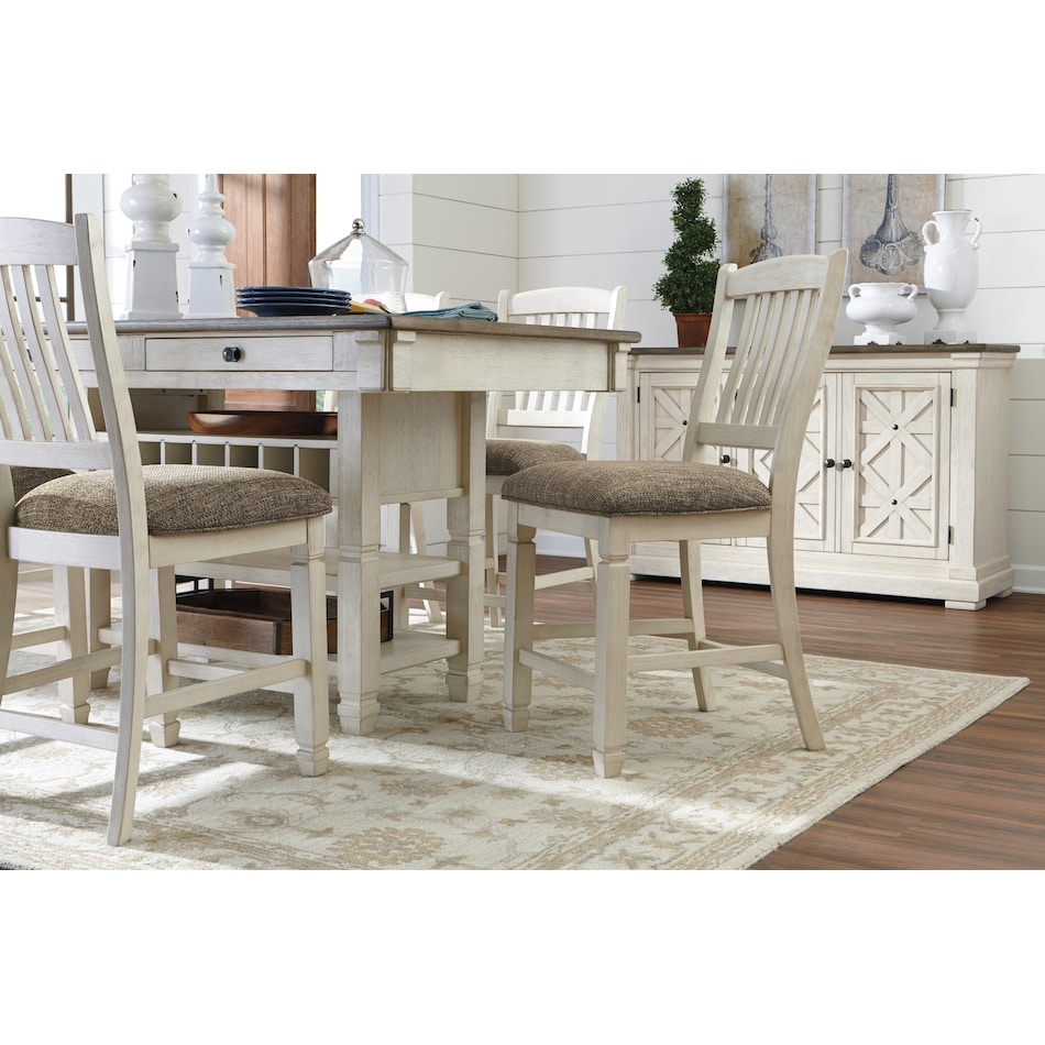 bolanburg counter dining white dr dining table ctr hgt d   