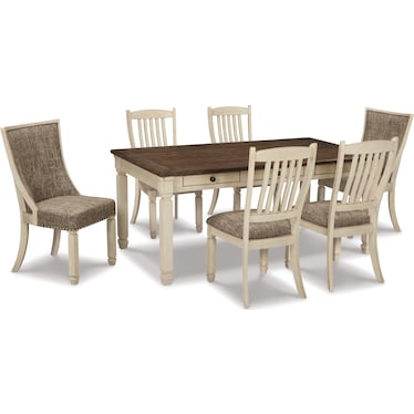 Bolanburg Dining Table and 4 Chairs and Bench Set