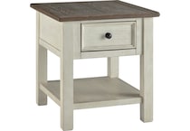 bolanburg distressed white oc end chairside table t   