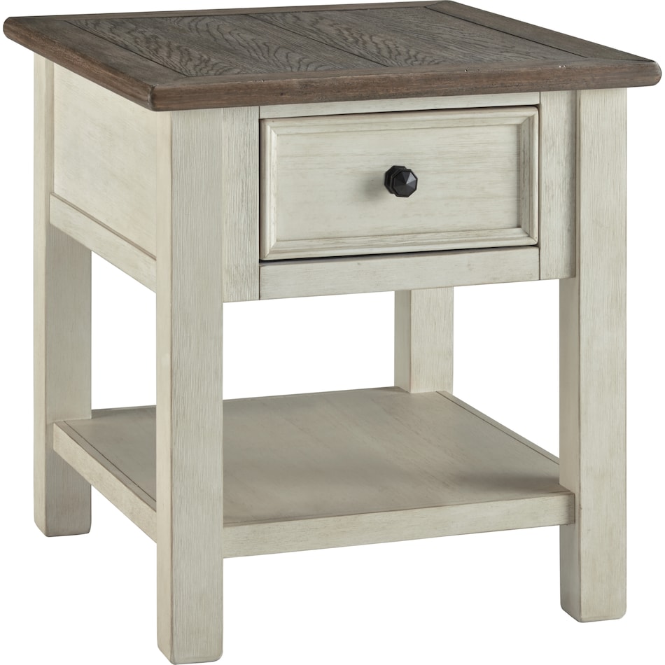 bolanburg distressed white oc end chairside table t   