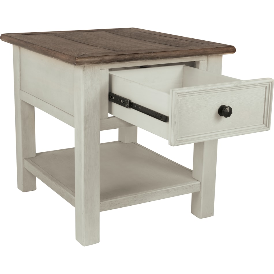 bolanburg distressed white oc end chairside table t   