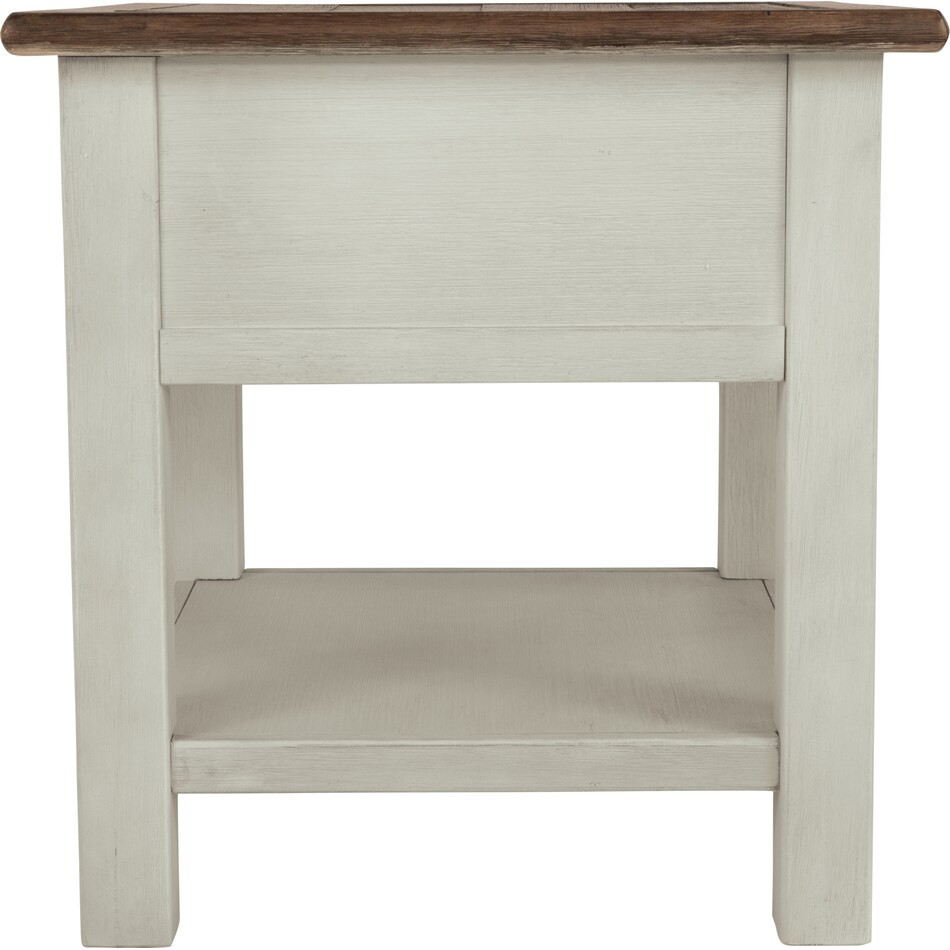 bolanburg distressed white oc end chairside table t   