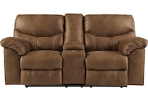 boxberg brown reclining console loveseat   