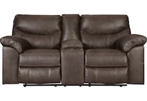 boxberg brown reclining console loveseat   