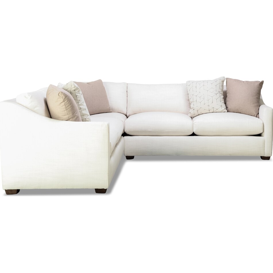 bradford living room white  pc sectional p  