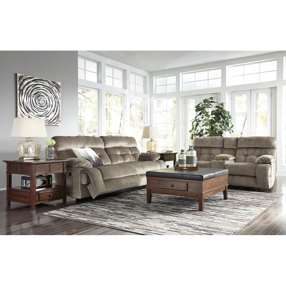 brassville gray power reclining sofa   