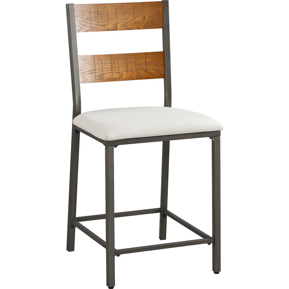 brown   gray counter stool d   