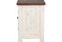 brown   white chairside table t   