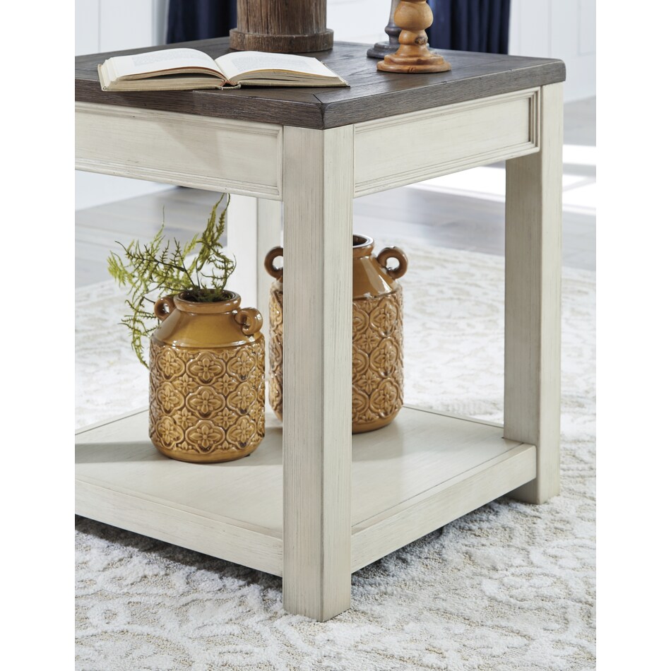 brown   white end table t   