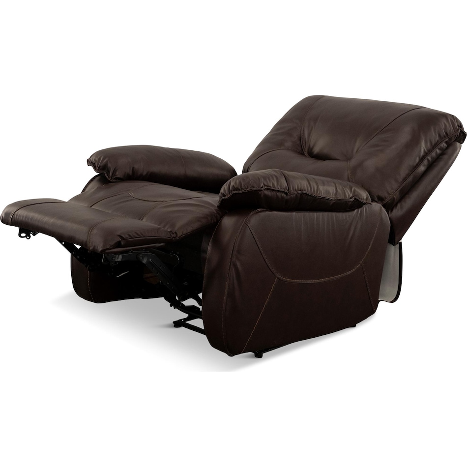 brown mt leather recliner p   