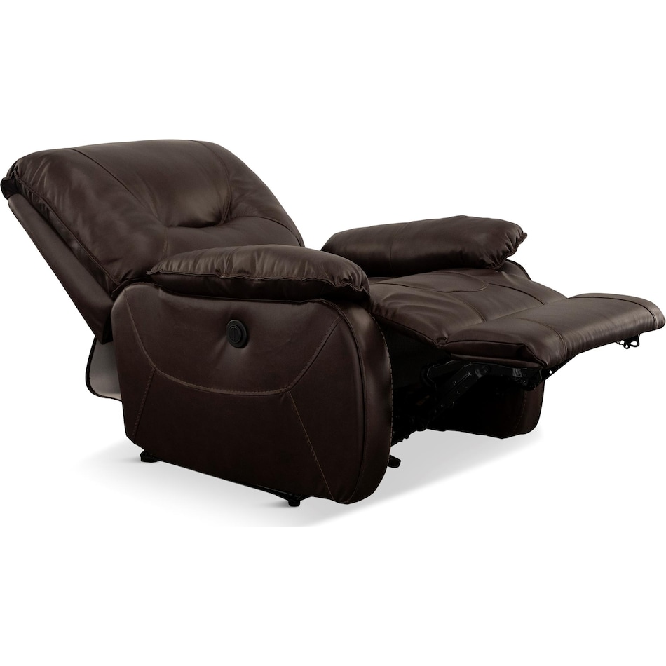 brown mt leather recliner p   