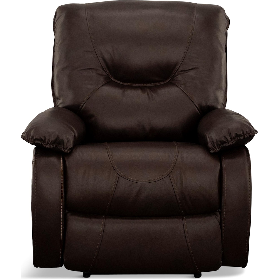 brown mt leather recliner p   