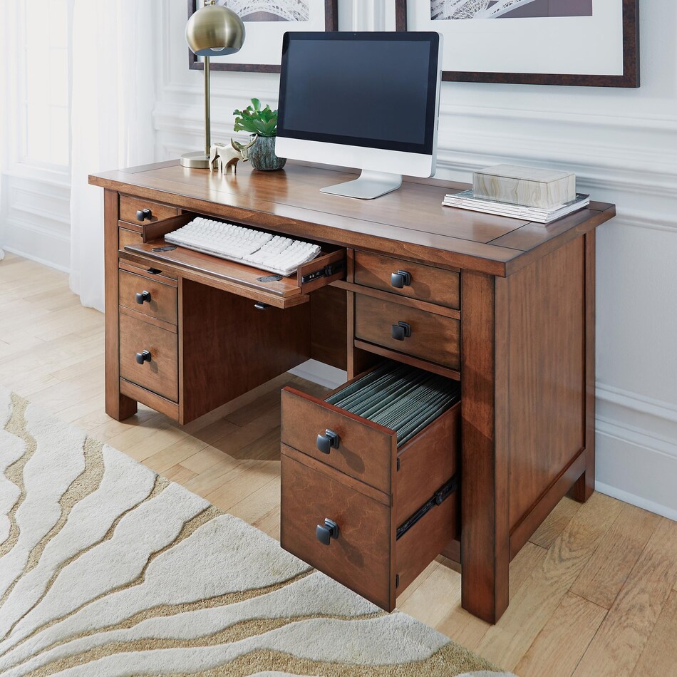 brown of desk    