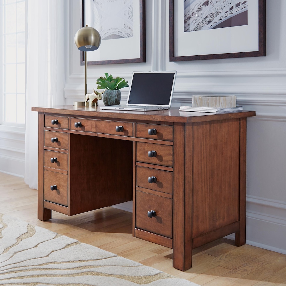 brown of desk    