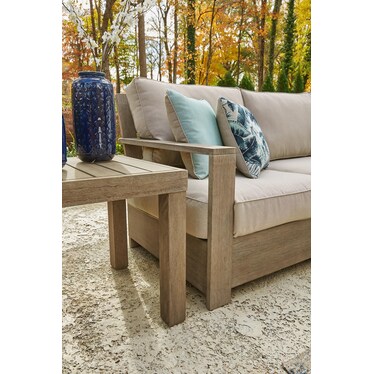 Silo Point Right-Arm Facing/Left-Arm Facing Outdoor Loveseat with Cushion (Set of 2)