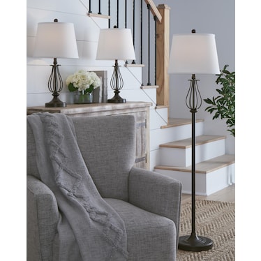 Brycestone Floor Lamp with 2 Table Lamps