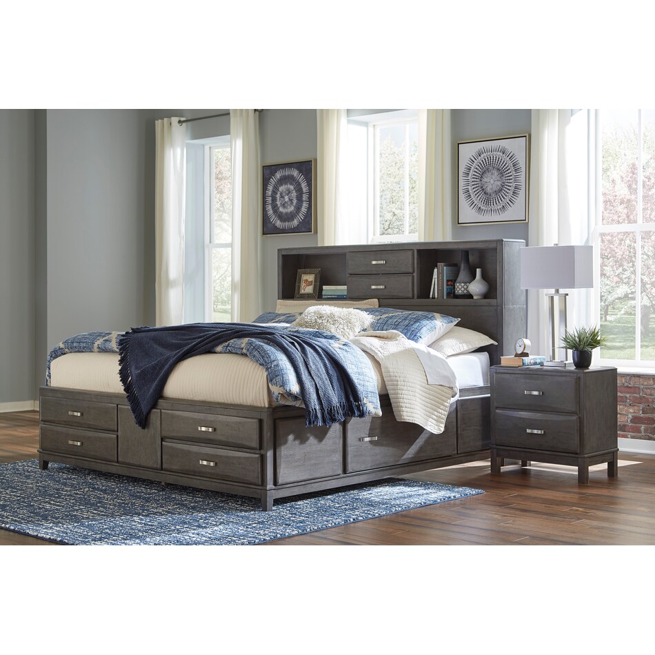 caitbrook bedroom gray queen storage bed apk b qsb  