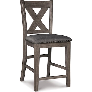 Caitbrook Counter Height Upholstered Bar Stool with Back (Set of 2)