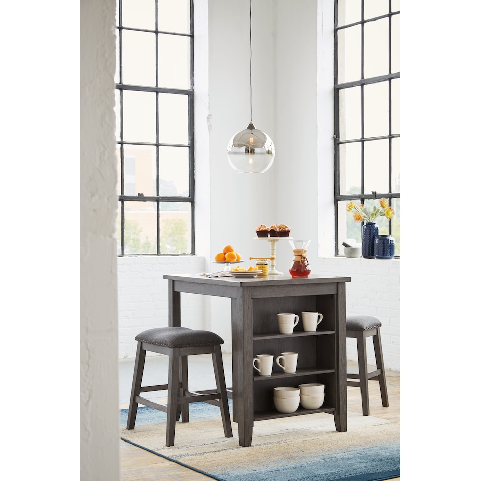 caitbrook gray dr dining table reg hgt d   