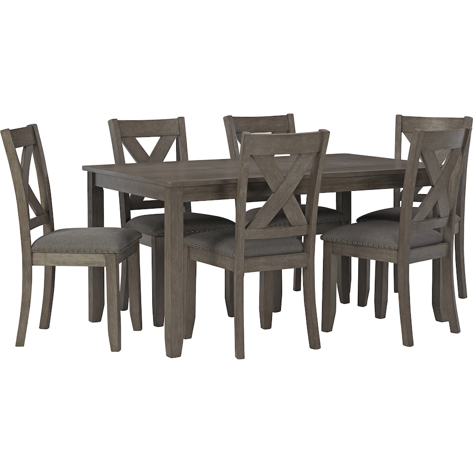 caitbrook gray dr dining table reg hgt d   