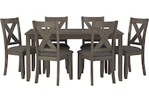 caitbrook gray dr dining table reg hgt d   