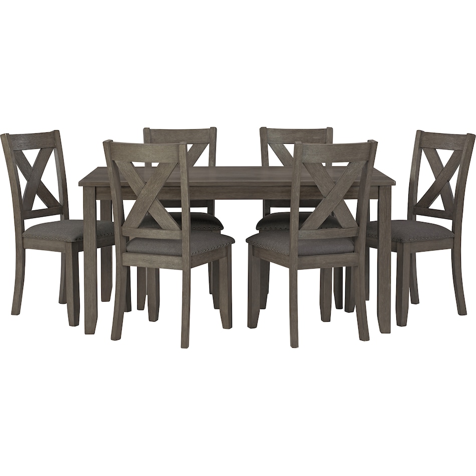 caitbrook gray dr dining table reg hgt d   