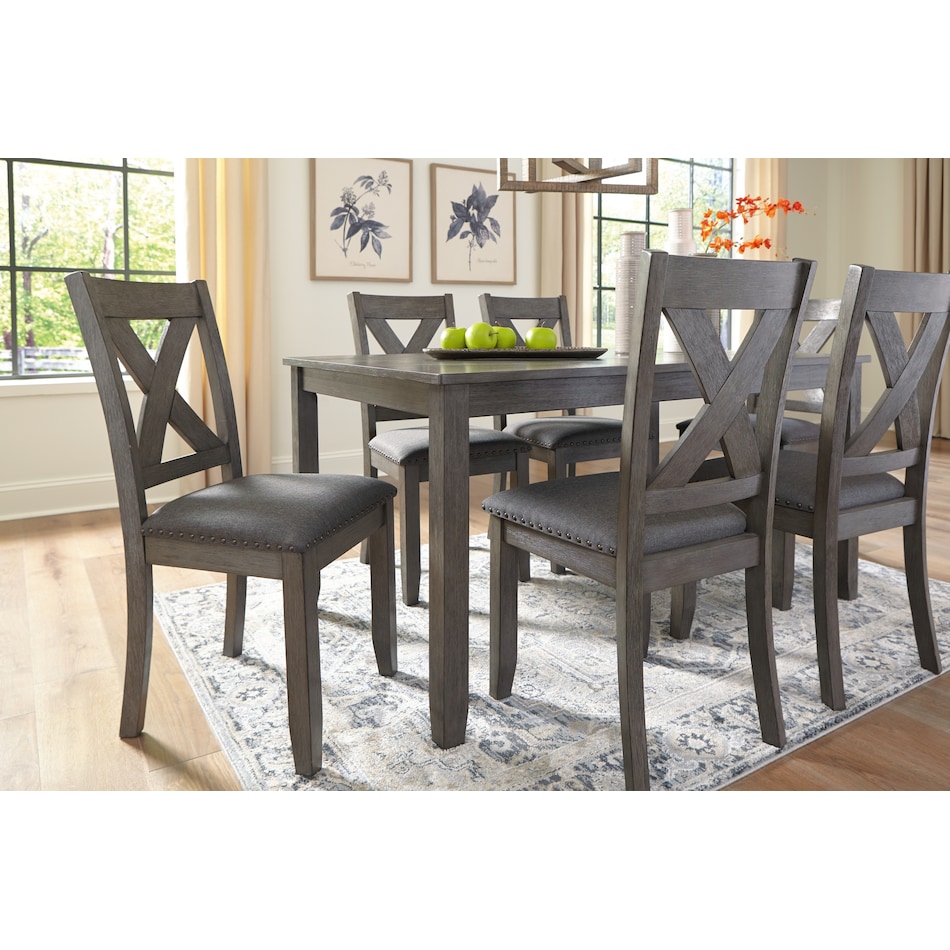 caitbrook gray dr dining table reg hgt d   