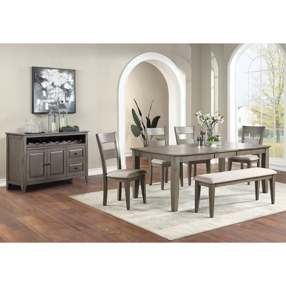 callie gray dining bench   