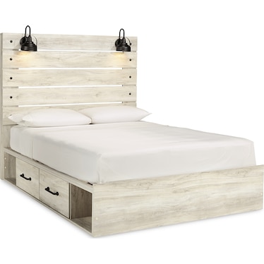 Cambeck Queen Panel Bed with 4 Storage Drawers and 4 Cubbies