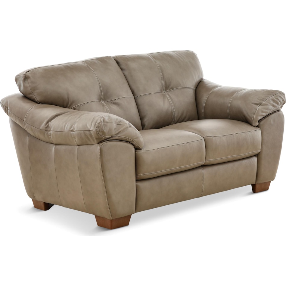 camy living room brown st stationary leather loveseat   