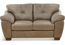 camy living room brown st stationary leather loveseat   