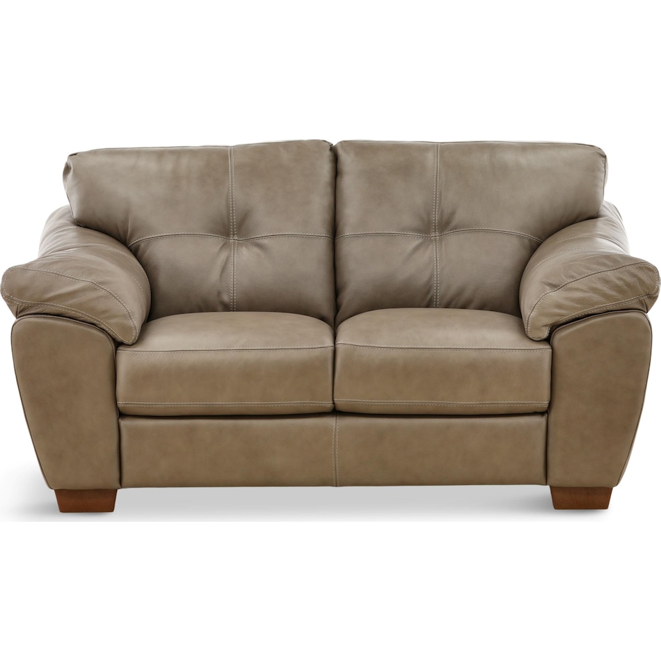 camy living room brown st stationary leather loveseat   