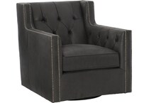 candace living room black swivel chair   