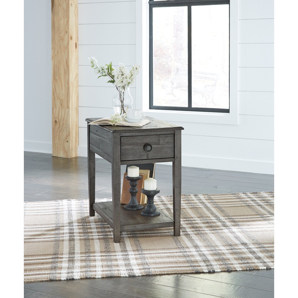 carlyle gray end table   