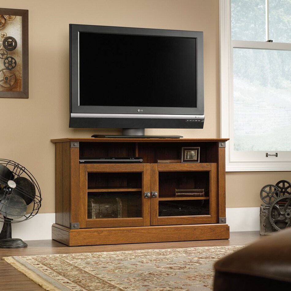 carson forge brown tv stand   