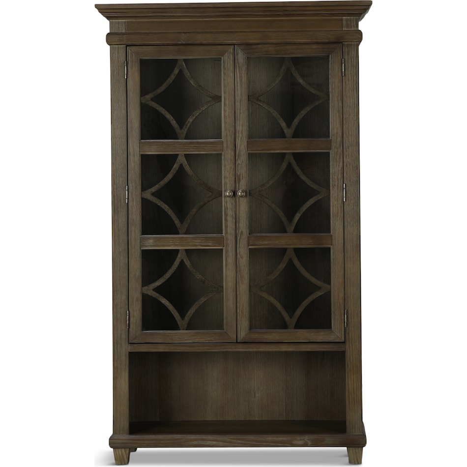 carson weathered dove display cabinet   