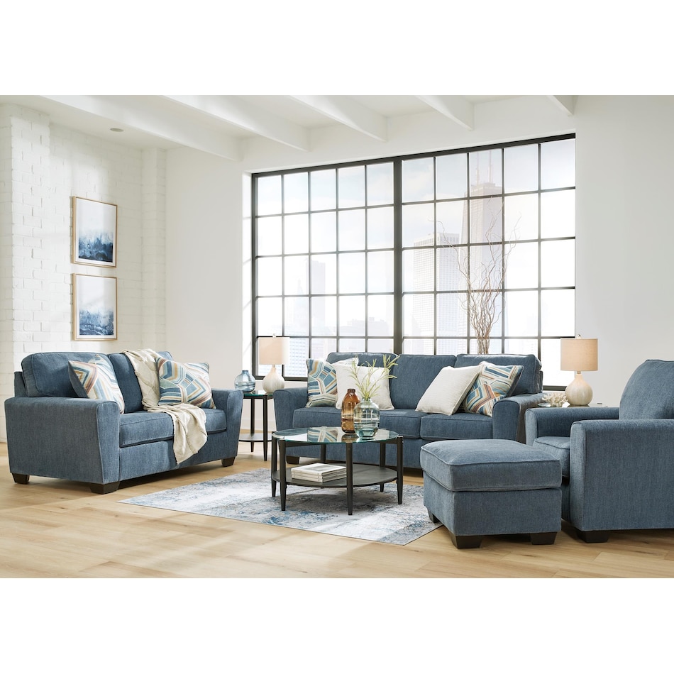 cashton living room blue st feo stationary fabric sleeper   