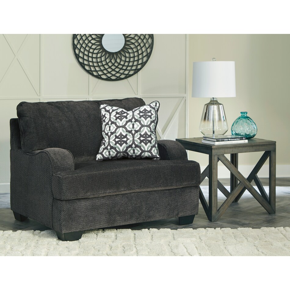 charenton living room black chair and a half   
