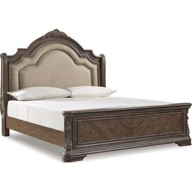 Charmond Queen Sleigh Bed With Upholstered Headboard