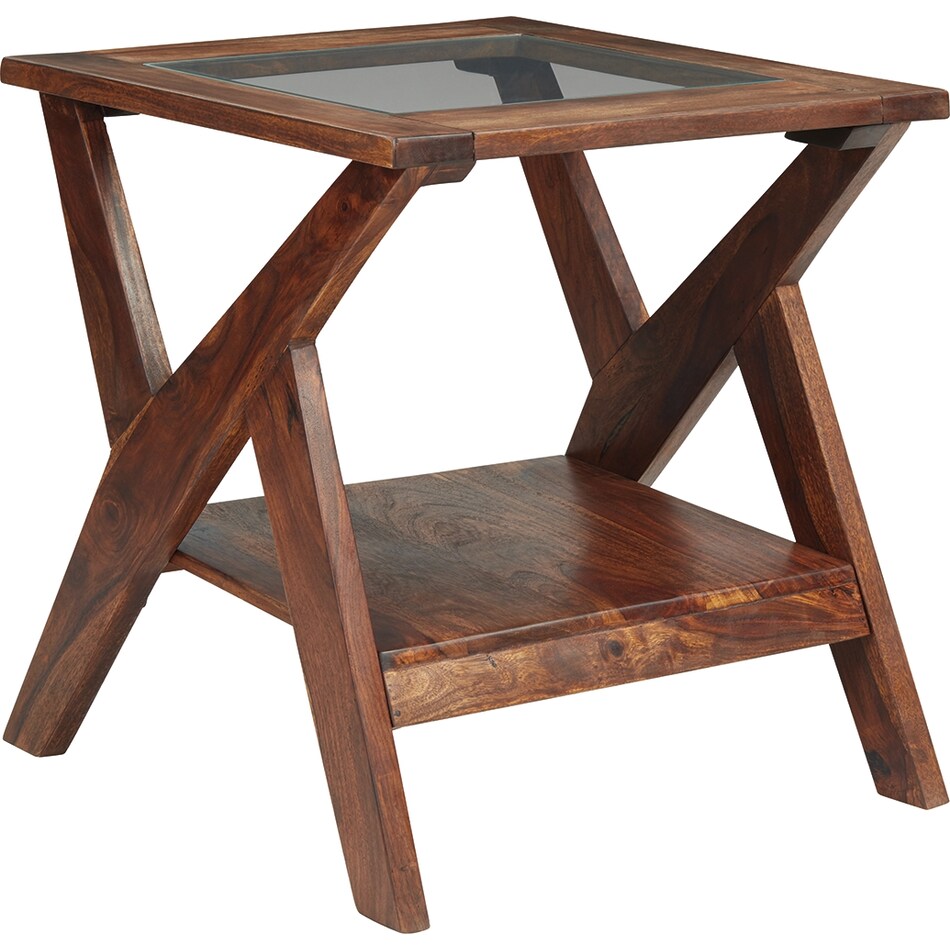 charzine warm brown end table t   