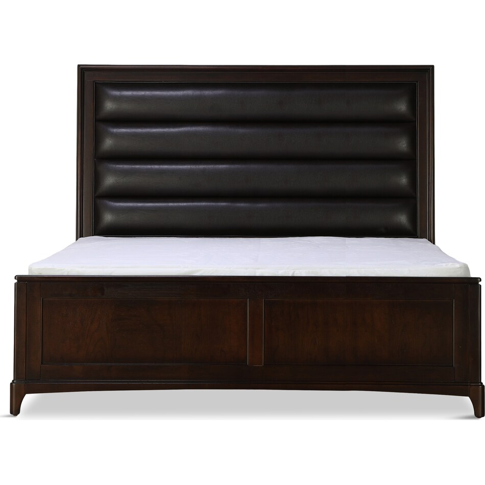 chelsea dark brown king upholstered bed p  