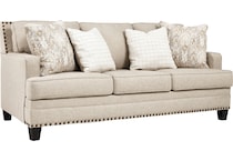 claredon neutral st stationary fabric sofa   