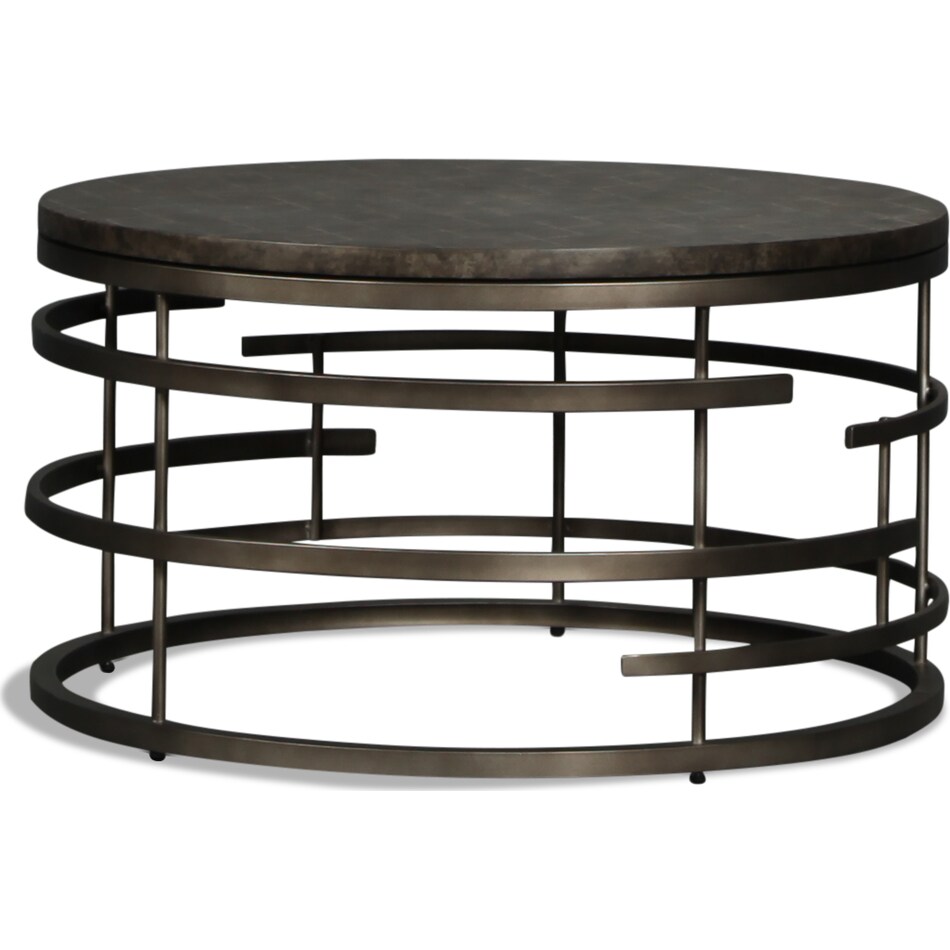 cosette antique concrete round coffee table   