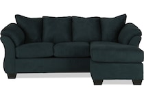 darcy living room dark blue sofa chaise   