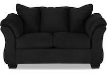 darcy black st feo stationary fabric loveseat   