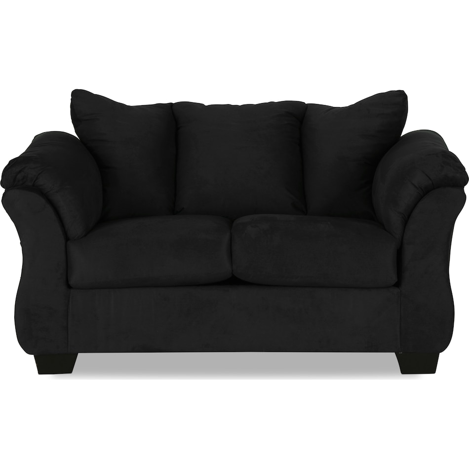 darcy black st feo stationary fabric loveseat   