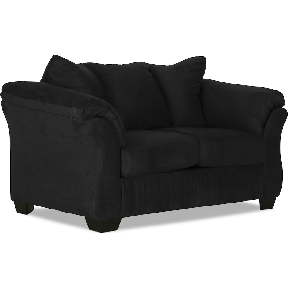 darcy black st feo stationary fabric loveseat   